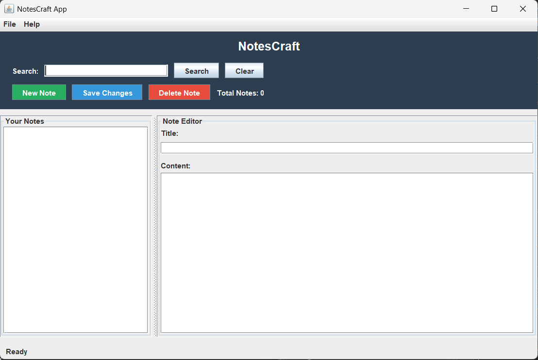 NotesCraft application screenshot